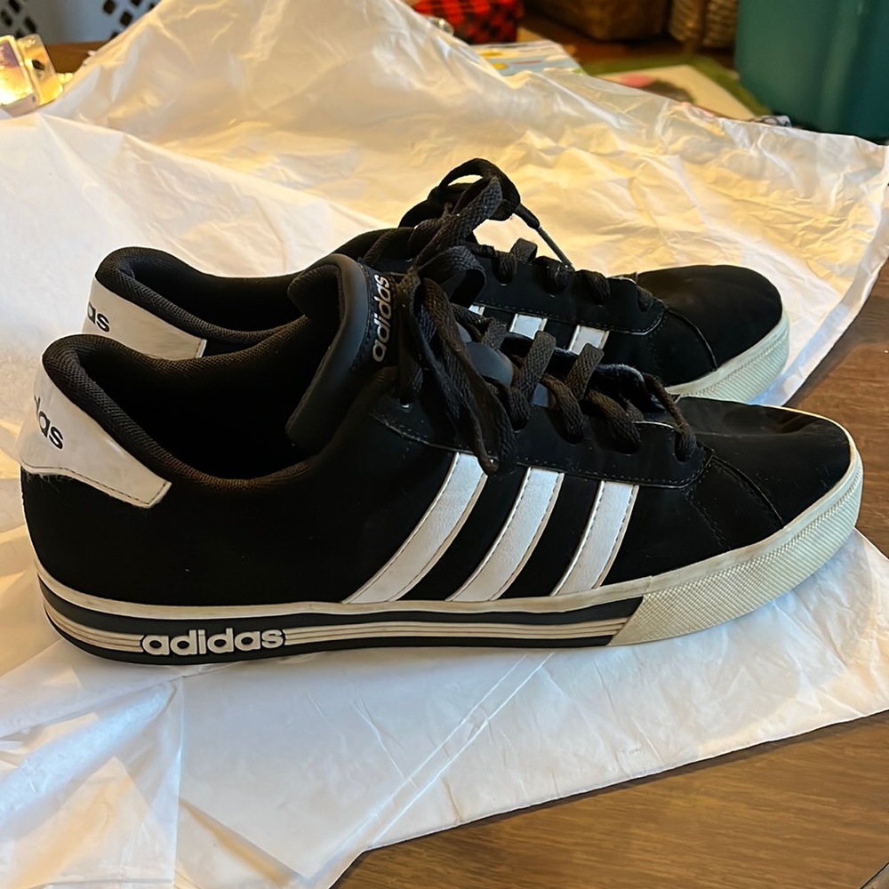 Adidas black suede cloud form sneakers, men’s 11.5